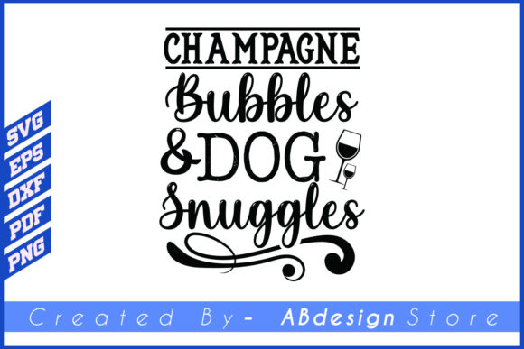 Champagne Bubbles Dog SVG