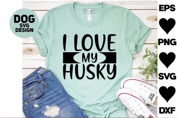 Dog SVG Design: I Love My Husky