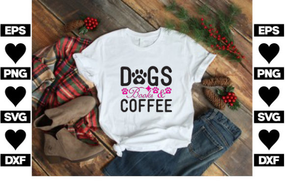 Funny Dog SVG Design, Dogs Books Coff